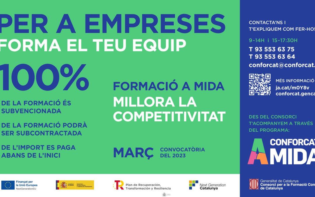 Conforcat A MIDA, un programa d’oportunitats per aconseguir la formació que necessites